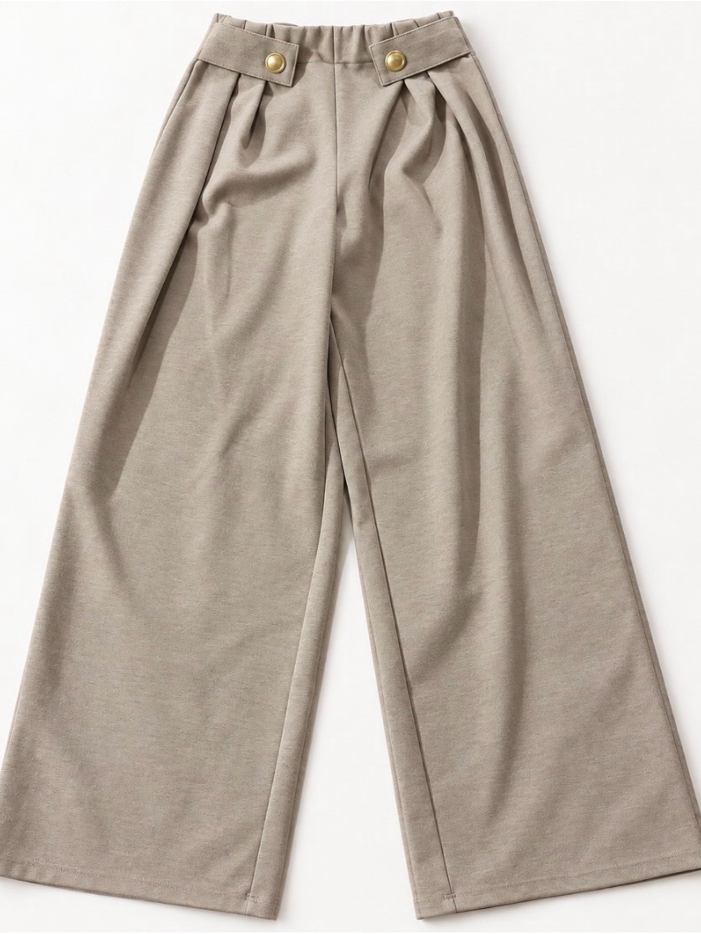 H&M Wide-Leg Pleated Chinos in Taupe
